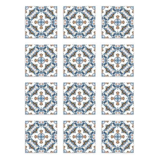 Azulejos Adhesivos 24 Baldosas de 20x20cm Cuadrados Azul AZULEJOS ADHESIVOS