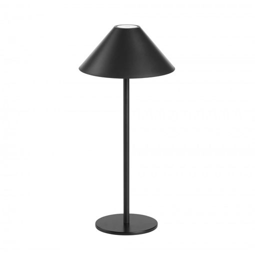 Lámpara de mesa exterior inalámbrica recargable USB negra