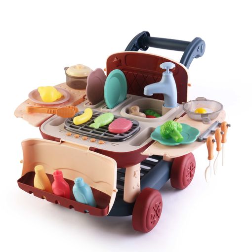 Cocina De Juguete 2 En 1 Con Circuito De Agua Robincool Kitchen Cart  39x23x27 Cm Carrito De Compra, Luces Con 14 Accesorios con Ofertas en  Carrefour