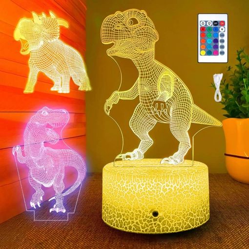 Luz Nocturna Dinosaurio Infantil 3d Led Lámpara De Noche Usb con Ofertas en  Carrefour