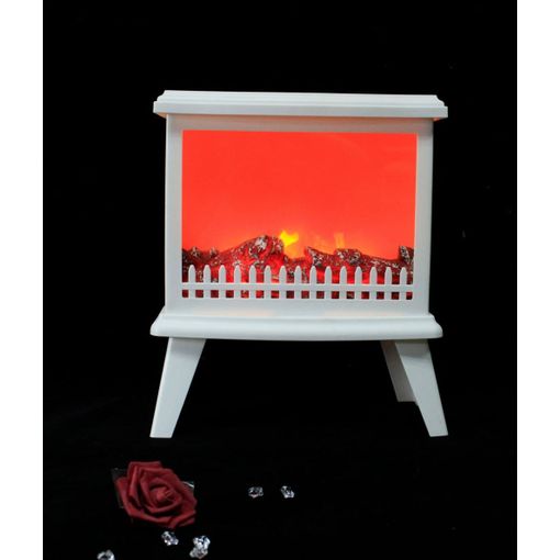 Chimenea Decorativa Led Efecto Llama de Fuego Chimenea de Batería  31x15.2x46.8cm