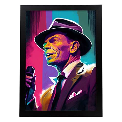 Poster De Frank Sinatra Cara En Estilo Retrato A Todo Color