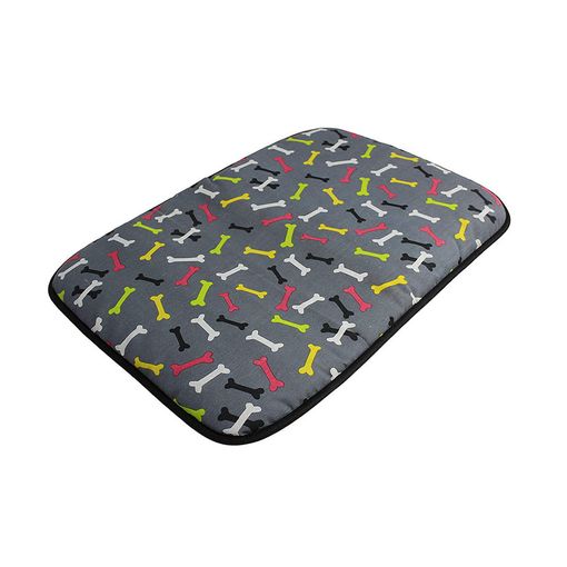 Cama Ribete Para Perros Antideslizante Lavable 90x65 Cm Huesos Acomoda Textil.