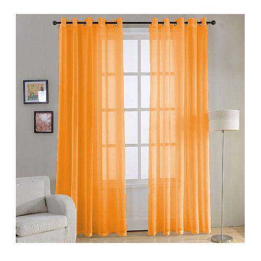 Cortinas Translúcidas de Salón 140x260cm, 2 Piezas- Naranja