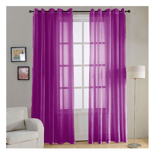 Cortinas Translúcidas De Salón 140x260cm. Elegantes Y Modernas, 2 Piezas(fucsia)  - Home Mercury con Ofertas en Carrefour