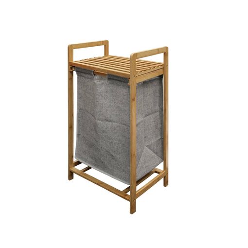 Acomoda Textil – Mueble Organizador De Bambú Para Ropa Con Compartimentos Extraíbles. De Baño Cesta Para Ropa Limpia Y Sucia. Mueble Para Doblar La Colada Gris. (1 Compartimento) con Ofertas