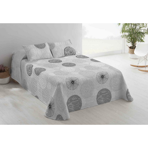 Colcha Bouti Estampada Cosida Reversible Para Cama De 90 Cm Azul