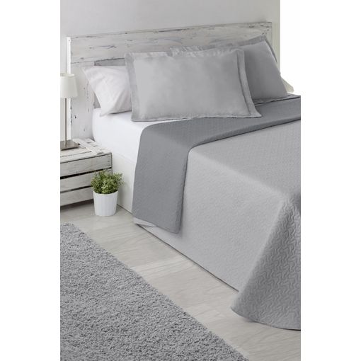 COTTON ARTEAN - Colcha Bouti REVERSIBLE LIMPIAS GRIS