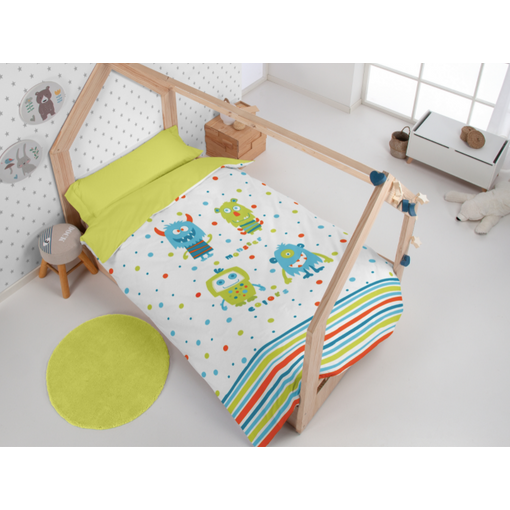 Fundas nordicas infantiles Monsters color azul para cama de 90 o 105 cm