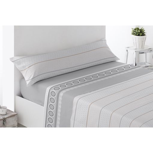 Juego De Sabanas 3 Piezas Franela Invierno Monza Cama De 150 Cm Gris con  Ofertas en Carrefour