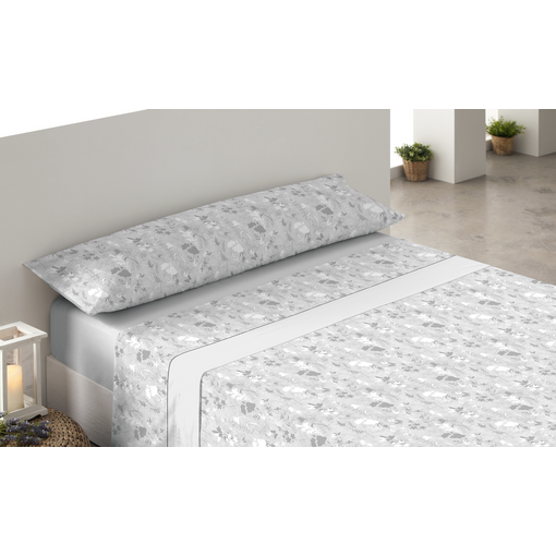 Juego De Sábanas Tres Piezas Donegal Mixtu Cama 90 Cm Gris con Ofertas en  Carrefour