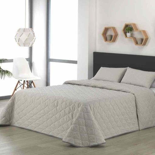 Colcha Bouti Para Cama Verano. Colcha Cubre Cama Acolchada Reversible  Rombos. Cama 150 - 250 X 260 Cm. Color Blanco. con Ofertas en Carrefour