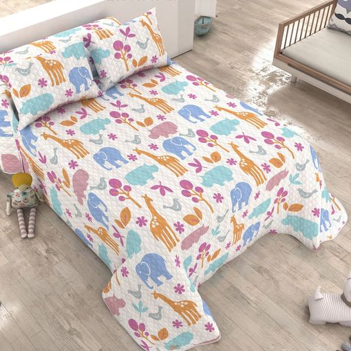 Colcha Bouti Infantil Estampada Coj n Zoo Cama De 90cm 180x260cm