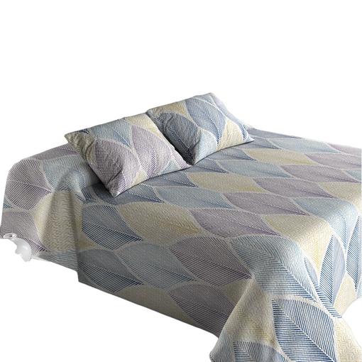 Colcha Bouti Estampada Cosida Reversible Para Cama De 135 Cm Blanco/ Pastel  Samui + Cojines con Ofertas en Carrefour