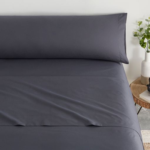 Juego De Sábanas 3 Piezas Donegal Plumas Cama 150 Cm Gris con Ofertas en  Carrefour