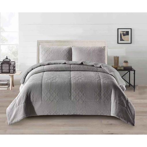 Edred n N rdico Borreguito Gofrado Cama 90cm Gris con Ofertas en