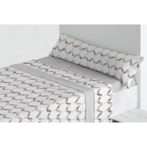 Juego De Sábanas Tres Piezas Coralina Destino Cama 105cm Gris Donegal con  Ofertas en Carrefour