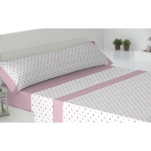 Juego de sábanas franela 3 piezas cama 90 cm. Modelo rombos Rosa JS FRANELA  ROMBOS