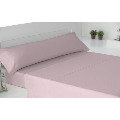 Sábana Bajera Ajustable Lisa Rosa Cama 160 Cm - 160x190/200 Cm, 100% Algodón.  con Ofertas en Carrefour