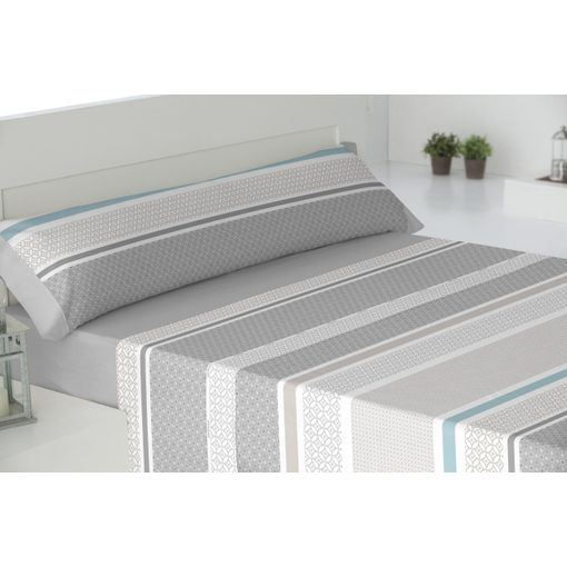 Juego De Sábanas Tres Piezas Invierno Franela Drag Cama De 120 Cm Gris con  Ofertas en Carrefour