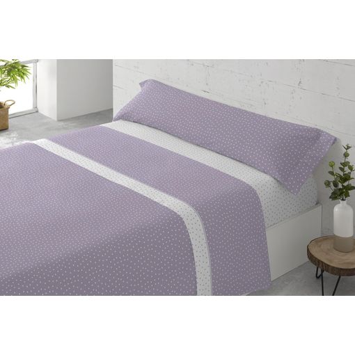 Juego De S banas Tres Piezas Cama De 135 Lunares Malva Donegal con