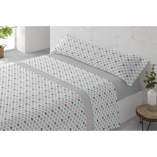 Mándala Juego de Sábanas Cama 150x200+35cm, Patrón Gris Ropa de Cama  Estampada Microfibra,4 Piezas - 1 Sábana Bajera y 1 Sábana Encimera y 2  Fundas de