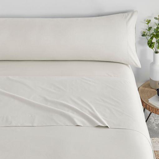 Juego de sábanas en algodón cama 90 cm 3 piezas Colizé Beige - Ropa de cama  - Eminza