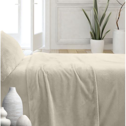 Juego De Sábanas Invierno Coralina Lisa Beige Cama 90cm Donegal con Ofertas  en Carrefour