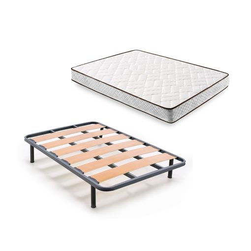 Cama Completa - Colchón Flexitex Con Tejido 3d Y Aloe Vera, Altura 18 Cm +  Somier Lama Ancha + Patas De 25 Cm, 120x190 Cm con Ofertas en Carrefour