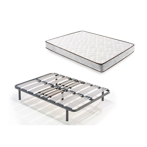 Cama Completa - Colchón Flexitex Con Tejido 3d Y Aloe Vera, Altura 18 Cm +  Somier Multiláminas + Patas De 32 Cm, 120x180 Cm con Ofertas en Carrefour