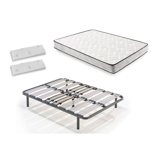 Somier 80x190 Cm Multiláminas Reguladores Lumbares + 4 Patas Cilíndricas  con Ofertas en Carrefour