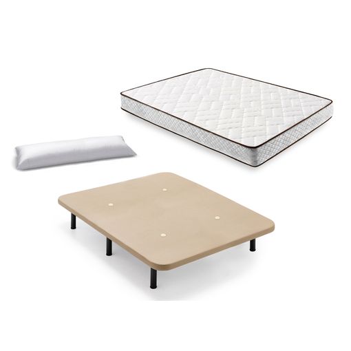 Hogar24 Es, Cama Completa, Base Tapizada 3d Color Blanco + 6 Patas  Cilíndricas De 32 Cm + Colchon Viscobrown, 135x190 Cm con Ofertas en  Carrefour