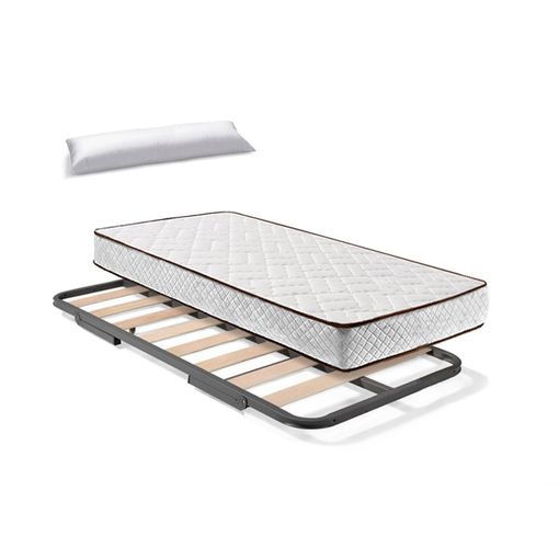 Somier Inferior De Cama Nido + Colchón Flexitex Con Tejido 3d Y Aloe Vera,  Altura 18 Cm + Almohada De Fibra, 105x200 Cm con Ofertas en Carrefour