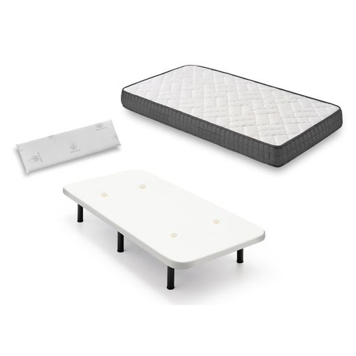 Base Tapizada + Colchón Memory Fresh + Almohada 100% Viscoelastica - 90x200  con Ofertas en Carrefour