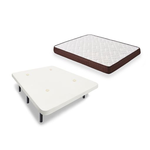 Hogar24 Es, Cama Completa, Base Tapizada 3d Color Blanco + 6 Patas  Cilíndricas De 32 Cm + Colchon Viscobrown, 135x190 Cm con Ofertas en  Carrefour