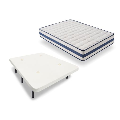 Hogar24 Es, Cama Completa, Base Tapizada 3d Color Blanco + 6 Patas  Cilíndricas De 32 Cm + Colchon Visco Medicot, 135x190 Cm con Ofertas en  Carrefour