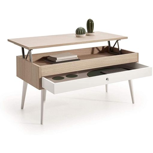 Mesa De Centro Elevable Con Cajón Mesa De Café Para Salón Marrón con  Ofertas en Carrefour