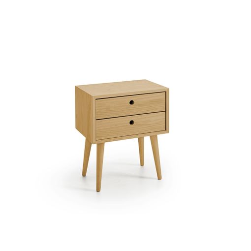 Mesita De Noche Elegante, Diseño Minimalista Con Dos Cajones Y Patas De  Madera Natural, Color Encerado. Medidas: Ancho: 45 Cm X Alto: 55 Cm X Fondo:  30 Cm con Ofertas en Carrefour