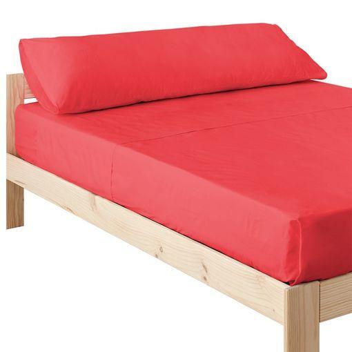 Juego De Sábanas 3 Piezas Cama 150 Microfibra Transpirable Suave 150x190/200  Cm Rojo con Ofertas en Carrefour