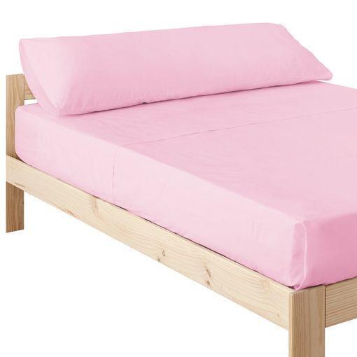 Sábana bajera algodón 144 hilos rosa palo cama 150 cm