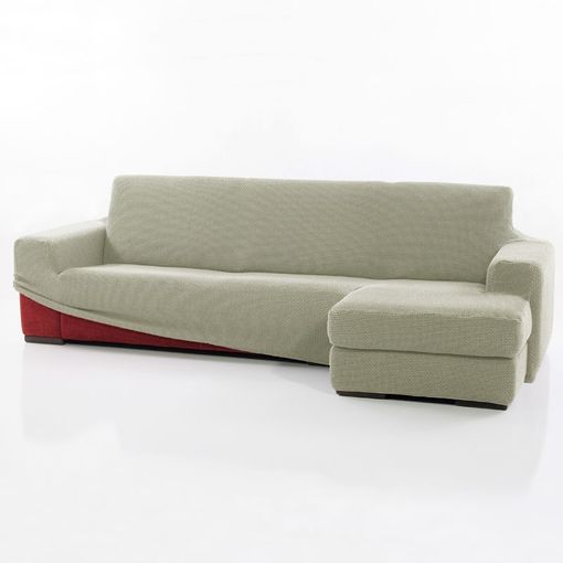 Funda de sofá chaise-longue 4 Plazas ELEGANT REVERSIBLE- ADAPTABLE A AMBOS  LADOS Blanco - Well-Home