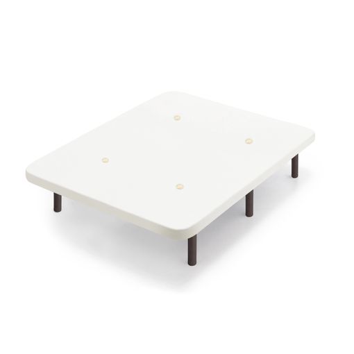 Base Tapizada Blanco Con Patas De Madera Wengué, Medidas 135x190 Cm, Tejido 3d Transpirable con Ofertas en Carrefour