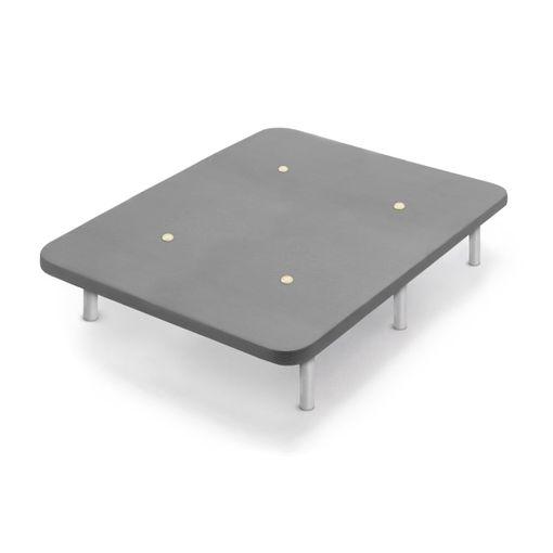 Base Tapizada Gris Con Patas De Madera Plata, Medidas 135x190 Cm, Tejido  3d Transpirable con Ofertas en Carrefour