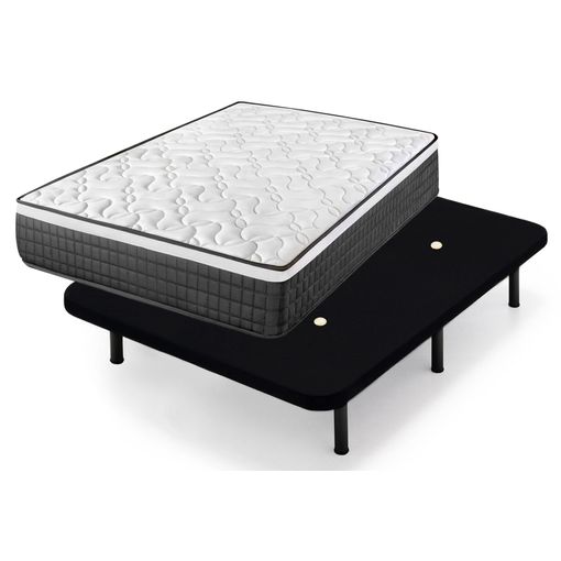 Pack De Base Tapizada Blanca + Colchón Viscoelástico De 135x190 Con 1  Almohada Nordic De 135 Cm - Incluye Montaje con Ofertas en Carrefour