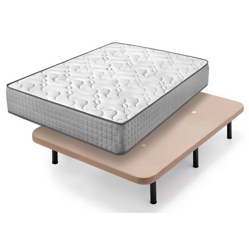 Colchón Viscoelástico Diamond Fresh + Base Tapizada, 135x190 Cm, Color  Beige, Con 6 Patas De 32 Cm con Ofertas en Carrefour