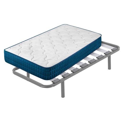 Cama Completa - Colchón Flexitex Con Tejido 3d Y Aloe Vera, Altura 18 Cm +  Somier Lama Ancha Con Patas De 32 Cm + Almohada De Fibra, 105x190 Cm con  Ofertas en Carrefour