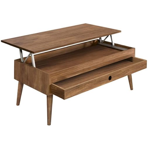 Mesa De Centro Elevable Con Cajón Mesa De Café Para Salón Marrón con  Ofertas en Carrefour