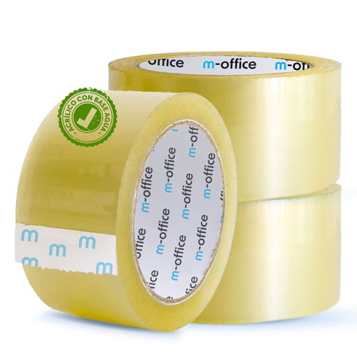 M-office Cinta Adhesiva Transparente, Cinta De Embalar Adhesiva Para  Embalaje De Cajas, Envíos, Mudanzas Y Manualidades, Precinto Transparente  Seguro Y Resistente (36mmx120m, X3) con Ofertas en Carrefour