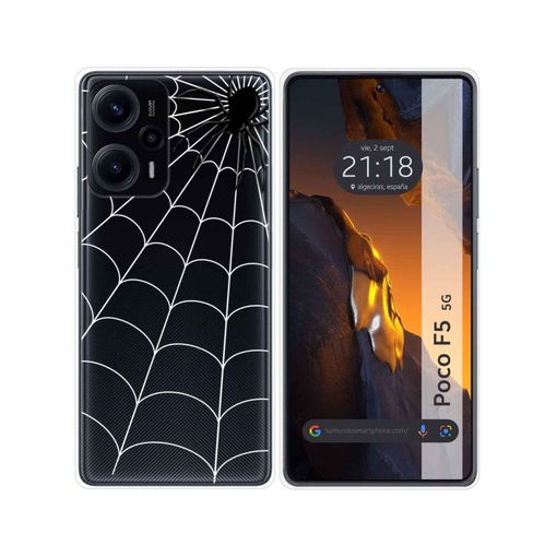 Funda Silicona Transparente Para Xiaomi Poco F5 5g Diseño Araña