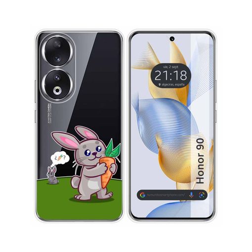 Funda Silicona Transparente para Huawei Honor 90 5G diseño Conejo Dibujos